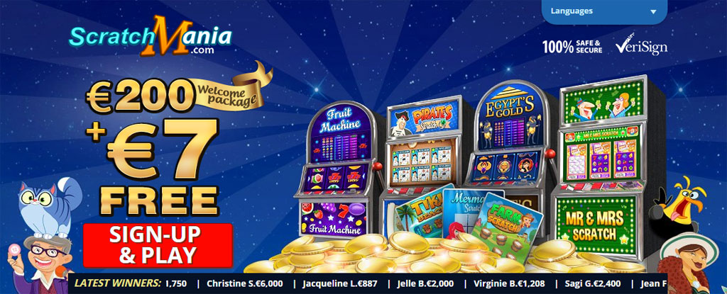 ScratchMania - 7 Euro welkomstbonus | Krasloten en Fruitautomaten
